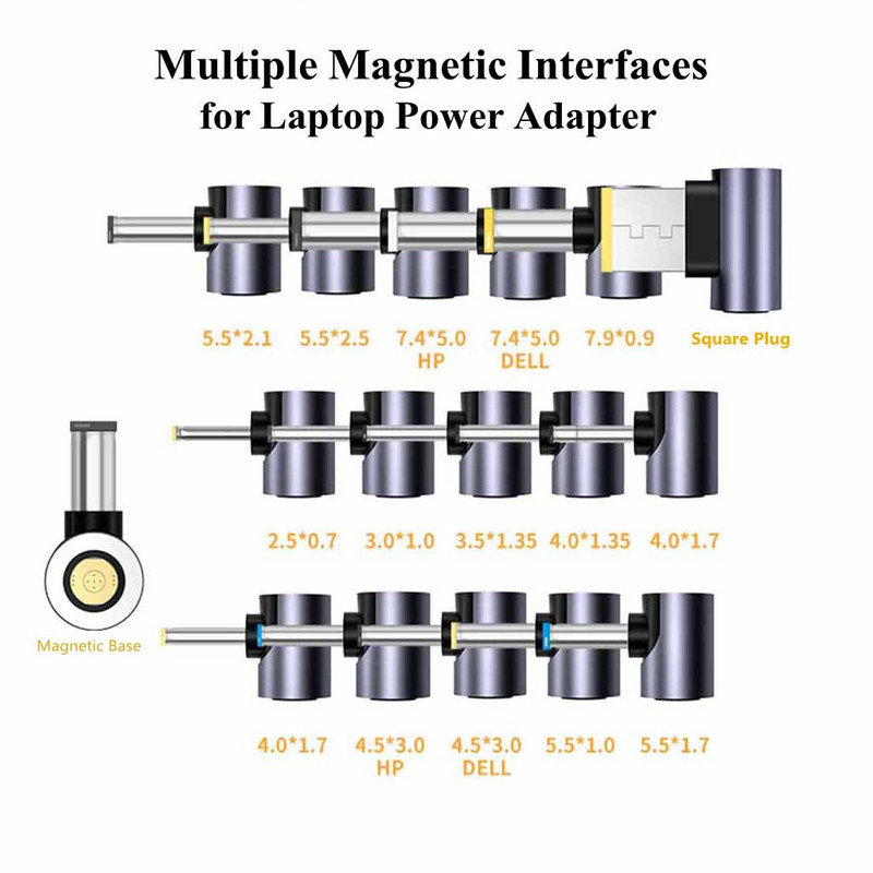 USB tip C magnetski utični konektor za brzo punjenje prijenosnog računala, adapter za napajanje, pretvarač za Asus, Hp, Dell, Lenovo, Samsung 65W 100W