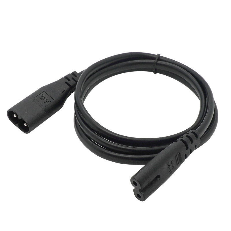 1 buc IEC 320 2-Pin C7 mamă la C8 masculin Figura 8 cablu de extensie adaptor de alimentare