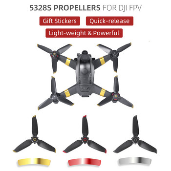1 2 3 5 Drone Propeller Quadcopter Έλικες γρήγορης απελευθέρωσης με διακοσμητικά αυτοκόλλητα αεροσκάφους Ελαφρύ ανταλλακτικά αντικατάστασης κόκκινο
