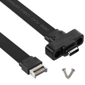 Cablu de prelungire USB 3.1 de tip E la tip C pentru panoul frontal, cablu adaptor intern Gen 2 (10 Gbit/S), cu 2 șuruburi (50 cm)