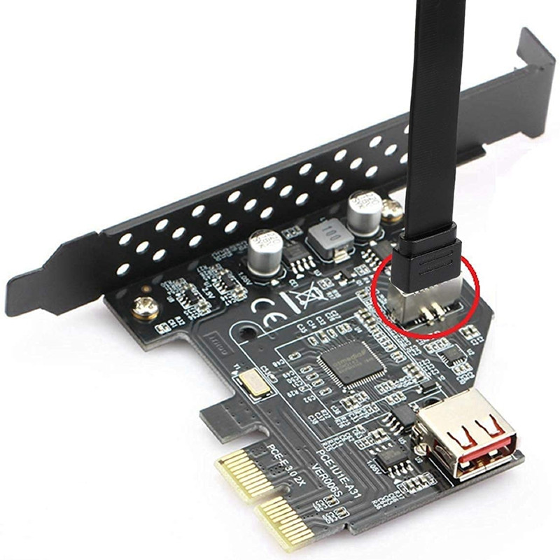 Cablu de prelungire USB 3.1 de tip E la tip C pentru panoul frontal, cablu adaptor intern Gen 2 (10 Gbit/S), cu 2 șuruburi (50 cm)