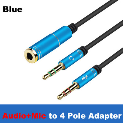 Mini Jack 3.5 Mikrofon Slušalice Y Splitter Adapter Kabel, 3 5 minjack Stereo Audio & Mic utikač na 4 polne utičnice Slušalice sa slušalicama