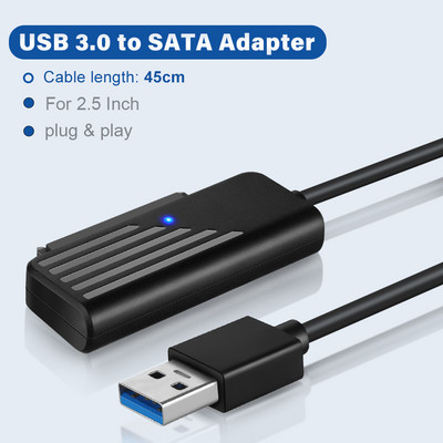 Onelesy USB 3.0 uz SATA adapteri Plug and Play 5Gbps USB Type C uz SATA kabelis 2,5 collu HDD SSD cietā diska savienotāja adapterim