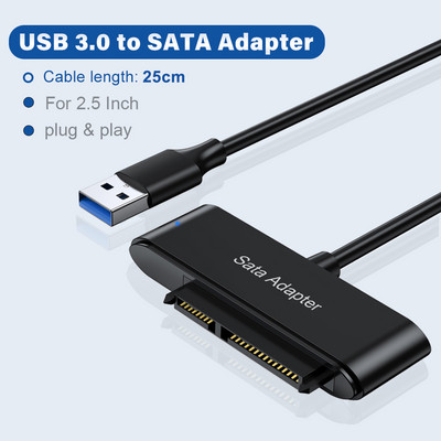 Onelesy USB 3.0 uz SATA adapteri Plug and Play 5Gbps USB Type C uz SATA kabelis 2,5 collu HDD SSD cietā diska savienotāja adapterim