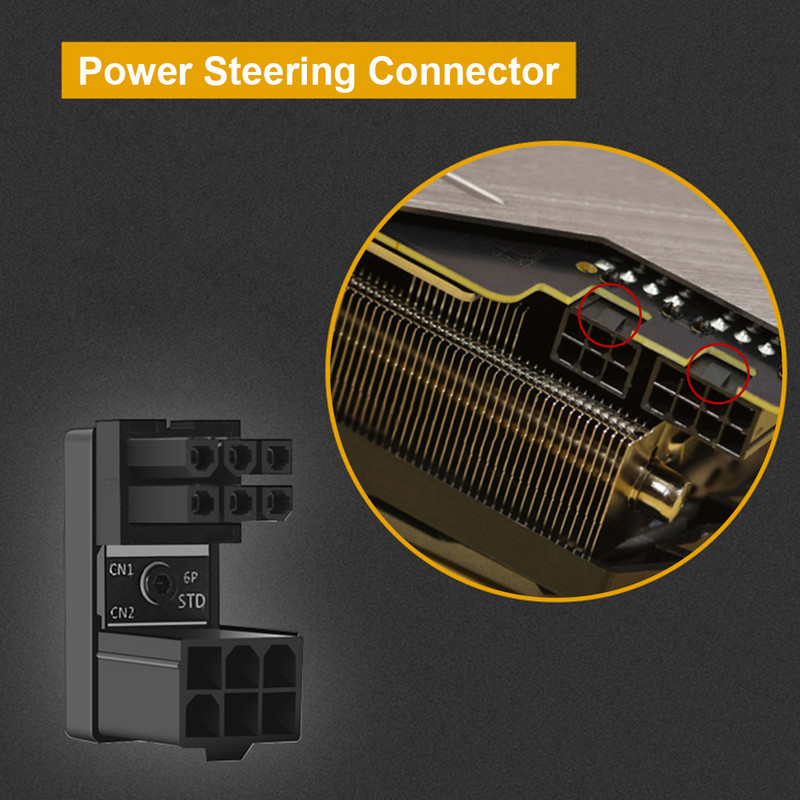 Adaptor PSU VGA Cap cot GPU Conector servodirecție PCI-E 6Pin 8Pin Rotire la 180 de grade pentru desktop Graphics Placă video GPU