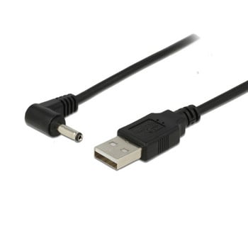 Βύσμα τροφοδοσίας DC Μετατροπή USB σε 3,5*1,35mm/DC 3,5*1,35mm Μαύρο Σχήμα L Υποδοχή ορθής γωνίας με υποδοχή καλωδίου 2A καλώδιο 1m 3ft