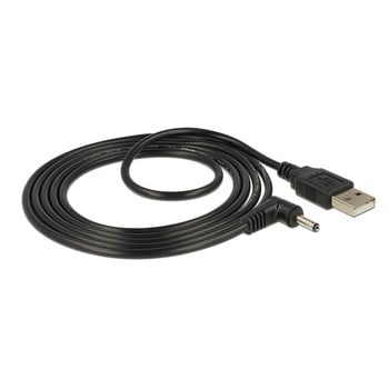 Βύσμα τροφοδοσίας DC Μετατροπή USB σε 3,5*1,35mm/DC 3,5*1,35mm Μαύρο Σχήμα L Υποδοχή ορθής γωνίας με υποδοχή καλωδίου 2A καλώδιο 1m 3ft