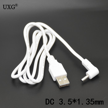 Βύσμα τροφοδοσίας DC Μετατροπή USB σε 3,5*1,35mm/DC 3,5*1,35mm Μαύρο Σχήμα L Υποδοχή ορθής γωνίας με υποδοχή καλωδίου 2A καλώδιο 1m 3ft