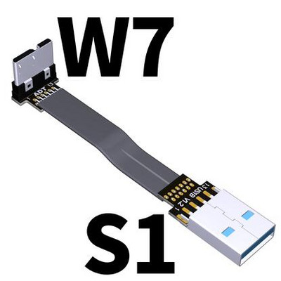 USB 3.0 Micro-B szalag lapos EMI árnyékolás lapos kábel FPC USB 3.0 Micro B 90 fokos szögű csatlakozó felfelé lefelé 5cm-3m