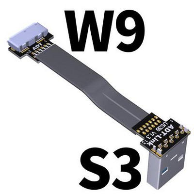 USB 3.0 Micro-B szalag lapos EMI árnyékolás lapos kábel FPC USB 3.0 Micro B 90 fokos szögű csatlakozó felfelé lefelé 5cm-3m