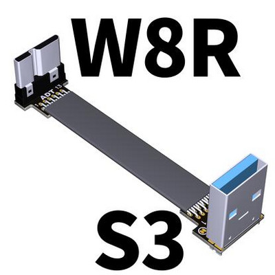 USB 3.0 Micro-B szalag lapos EMI árnyékolás lapos kábel FPC USB 3.0 Micro B 90 fokos szögű csatlakozó felfelé lefelé 5cm-3m