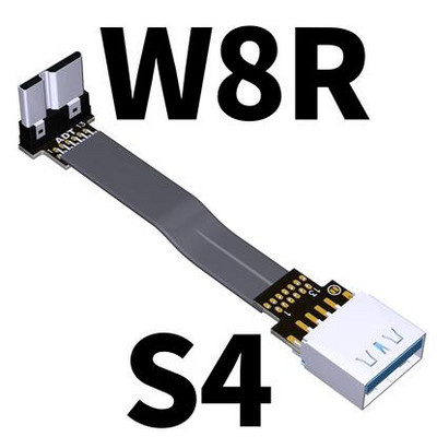 USB 3.0 Micro-B szalag lapos EMI árnyékolás lapos kábel FPC USB 3.0 Micro B 90 fokos szögű csatlakozó felfelé lefelé 5cm-3m