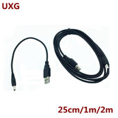 25 cm 1M 2m DC 5,5 mm maitinimo adapterio kištukas USB konvertuoti į 5,5 * 2,1 mm 2,5 mm nuolatinės srovės statinės lizdas 5 V lizdas su laido jungtimi trumpas 2A kabelis