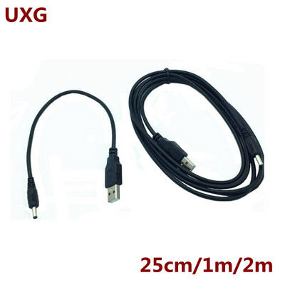 25cm 1M 2m DC 5.5mm щепсел за захранващ адаптер USB конвертиране в 5.5*2.1MM 2.5mm DC жак 5V жак с конектор за кабел къс 2A кабел