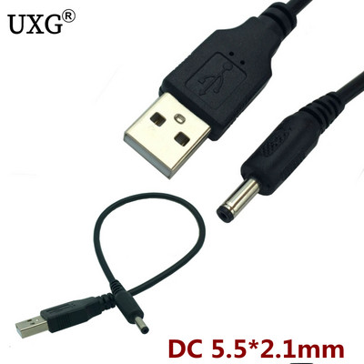 25 cm 1M 2m DC 5,5 mm maitinimo adapterio kištukas USB konvertuoti į 5,5 * 2,1 mm 2,5 mm nuolatinės srovės statinės lizdas 5 V lizdas su laido jungtimi trumpas 2A kabelis