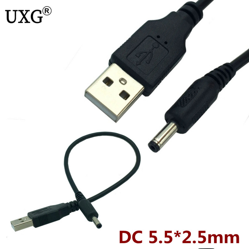 25 cm 1M 2m DC 5,5 mm maitinimo adapterio kištukas USB konvertuoti į 5,5 * 2,1 mm 2,5 mm nuolatinės srovės statinės lizdas 5 V lizdas su laido jungtimi trumpas 2A kabelis