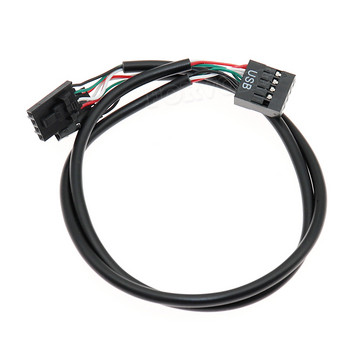 Дънна платка 9-пинов USB конектор Сплитер Мъжки 1 до 2/4 женски удължителен кабел Адаптер Настолен 9-пинов USB2.0 ХЪБ конектор