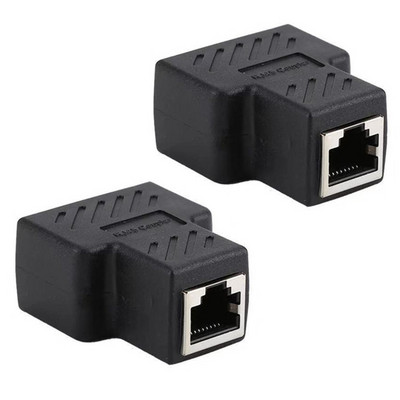 1/2 бр. 1 към 2 посоки LAN RJ45 удължител сплитер Ethernet адаптер за интернет кабелна връзка 1 вход 2 изход високо качество