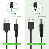 USB-DC 3,5 mm toitekaabel 5 V toiteallika laadija adapter USB A isane 3,5 pistikuga pistik USB jaoturi laadija laadimiskaabli jaoks