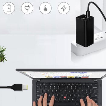 Кабел за зареждане USB-C към USB кабел с тънък квадратен връх Type-C PD зарядно устройство Захранващ кабел за лаптоп Lenovo 65w 90w Yoga 2 Pro 13 Thinkpad