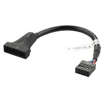 Дънна платка USB 3.0 към 2.0 адаптер Заглавен кабел Конвертор, дънна платка USB3.0 20 пинов към 9 пинов, USB 2.0 9 пинов към 20 пинов заглавен мост