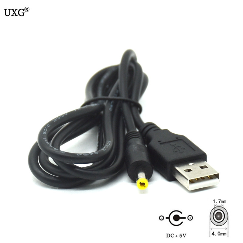 DC tápcsatlakozó USB konvertálás 4,0*1,7mm/DC 4,0x1,7 fehér fekete L alakú derékszögű jack csatlakozó kábellel