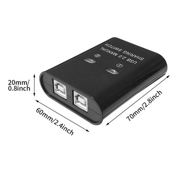 Συσκευή κοινής χρήσης εκτυπωτή USB 2 σε 1 εξόδου Συσκευή κοινής χρήσης εκτυπωτή 2 θυρών Εγχειρίδιο Kvm Switching Splitter Hub Converter Plug and Play
