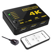 3D 4K HDMI-kompatibilni razdjelnik s daljinskim upravljačem 5x1 MINI HDMI razdjelnik 5 porta Hub Box Auto Switcher 5 In1 Out HD-MI Switcher