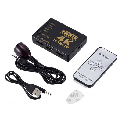 3D 4K HDMI-kompatibilni razdjelnik s daljinskim upravljačem 5x1 MINI HDMI razdjelnik 5 porta Hub Box Auto Switcher 5 In1 Out HD-MI Switcher