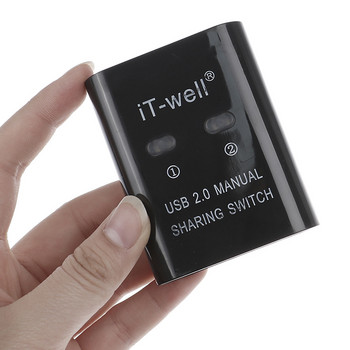 USB устройство за споделяне на принтер, 2 в 1 изходящо устройство за споделяне на принтер, 2-портов ръчен Kvm превключващ сплитер, хъб, конвертор