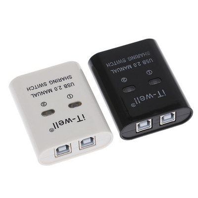Dispozitiv de partajare a imprimantei USB, Dispozitiv de partajare a imprimantei 2 în 1 ieșire, Convertor Hub Splitter de comutare manuală Kvm cu 2 porturi