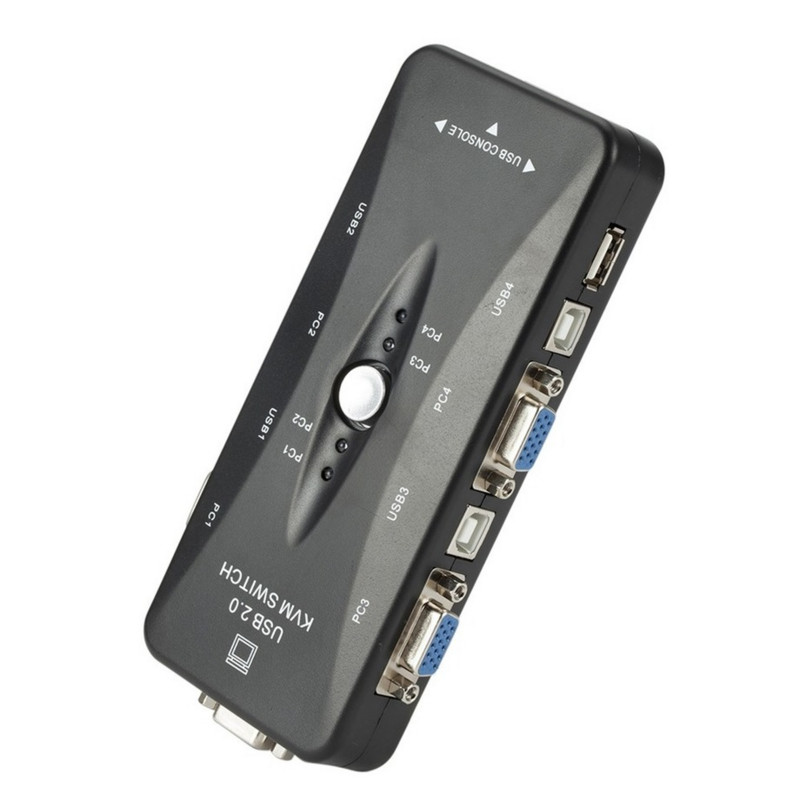 Grwibeou 4 portos KVM Switch USB 2.0 VGA Splitter Nyomtató Egér Billentyűzet Pendrive Share Switcher 1920*1440 VGA Switch Box Adapter