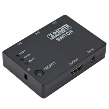 PzzPss HDMI Switcher 3 In 1 Out 3 Ports Hub Box Auto Switch 1080p HD 1.4 С дистанционно за HDTV XBOX360 DVD проектор