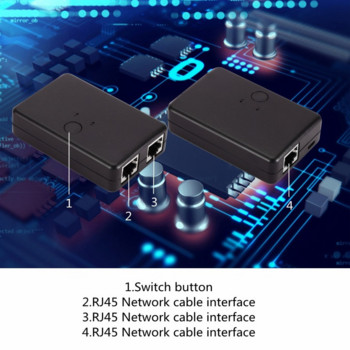 WvvMvv 2 порта RJ45 CAT6 LAN HUB Селектор на мрежова превключвателна кутия за лаптоп 2 в 1 изход Ethernet мрежов кабелен сплитер конектор