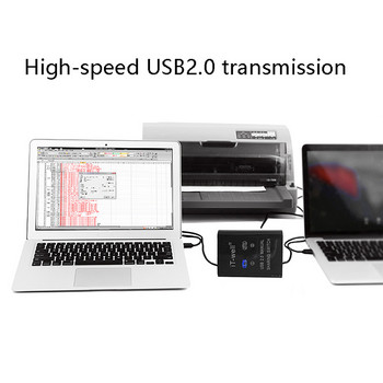IT-Well USB устройство за споделяне на принтер, 2 в 1 изходящо устройство за споделяне на принтер, 2-портов ръчен Kvm превключващ сплитер, хъб, конвертор