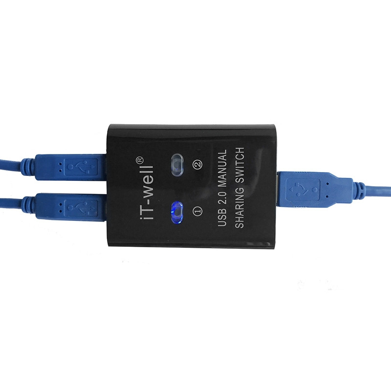 „IT-Well“ USB spausdintuvo bendrinimo įrenginys, 2 viename išvesties spausdintuvo bendrinimo įrenginys, 2 prievadų rankinis KVM perjungimo skirstytuvo šakotuvo keitiklis