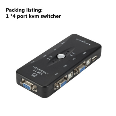 LccKaa USB KVM jungiklis 4 prievadų VGA SVGA perjungimo dėžutė USB 2.0 KVM pelės perjungimo klaviatūra 1920*1440 Vga skirstytuvo dėžutės bendrinimo jungiklis