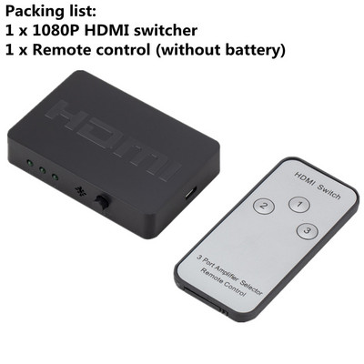 LccKaa 4K 3x1 su HDMI suderinamas jungiklis HD 1080P vaizdo perjungiklio adapteris 3 įvestis 1 išvesties prievado šakotuvas, skirtas DVD HDTV Xbox PS3 PS4 nešiojamam kompiuteriui