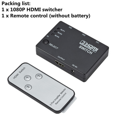 LccKaa 4K 3x1 su HDMI suderinamas jungiklis HD 1080P vaizdo perjungiklio adapteris 3 įvestis 1 išvesties prievado šakotuvas, skirtas DVD HDTV Xbox PS3 PS4 nešiojamam kompiuteriui