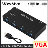 Comutator VGA 4 în 1 ieșire VGA Video Switcher Convertor Box HD Signal Amplifier Booster Splitter Adaptor pentru PC Monitor proiector