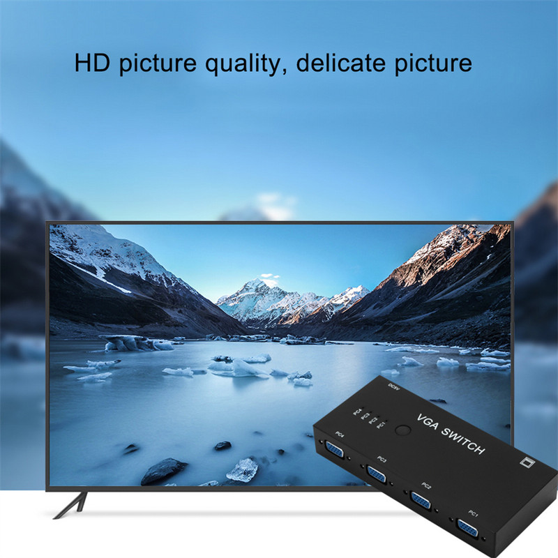 Comutator VGA 4 în 1 ieșire VGA Video Switcher Convertor Box HD Signal Amplifier Booster Splitter Adaptor pentru PC Monitor proiector