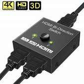 Su HDMI suderinamas skirstytuvas 4K jungiklis KVM dvikryptis 1x2/2x1 su HDMI suderinamas jungiklis 2 in 1 išvestis, skirtas PS4/3 TV dėžutės perjungiklio adapteriui