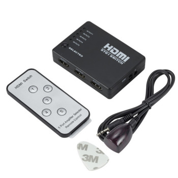 HDMI Switch 5 In 1 Out HDMI Splitter 5x1 with IR Remote Control Υποστηρίζει 3D 4K HD1080P HDMI Switcher για PS4 Xbox Blu-Ray Player