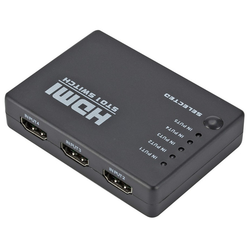 HDMI lüliti 5 In 1 Out HDMI splitter 5x1 infrapuna kaugjuhtimispuldiga toetab 3D 4K HD1080P HDMI lülitit PS4 Xbox Blu-Ray mängija jaoks