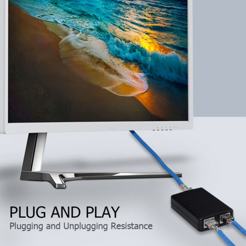 YIGETOHDE 2 porta RJ45 CAT6 LAN HUB Mrežna sklopka, birač kutije za prijenosno računalo, 2 u 1 izlaz, Ethernet mrežni kabelski razdjelnik, konektor