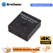 Grwibeou HDMI Splitter 4K Switch KVM Bi-Direction 1x2/2x1 HDMI-kompatibilis kapcsoló 2 az 1-ben kimenet PS4/3 TV Box Switcher Adapterhez