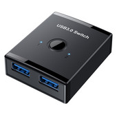 USB jungiklis KVM USB HUB 3.0 perjungiklio parinkiklis KVM jungiklis, skirtas kompiuterio klaviatūrai, pelei, spausdintuvui, 1 kompiuterio bendrinimui, 2 įrenginiams USB jungiklis