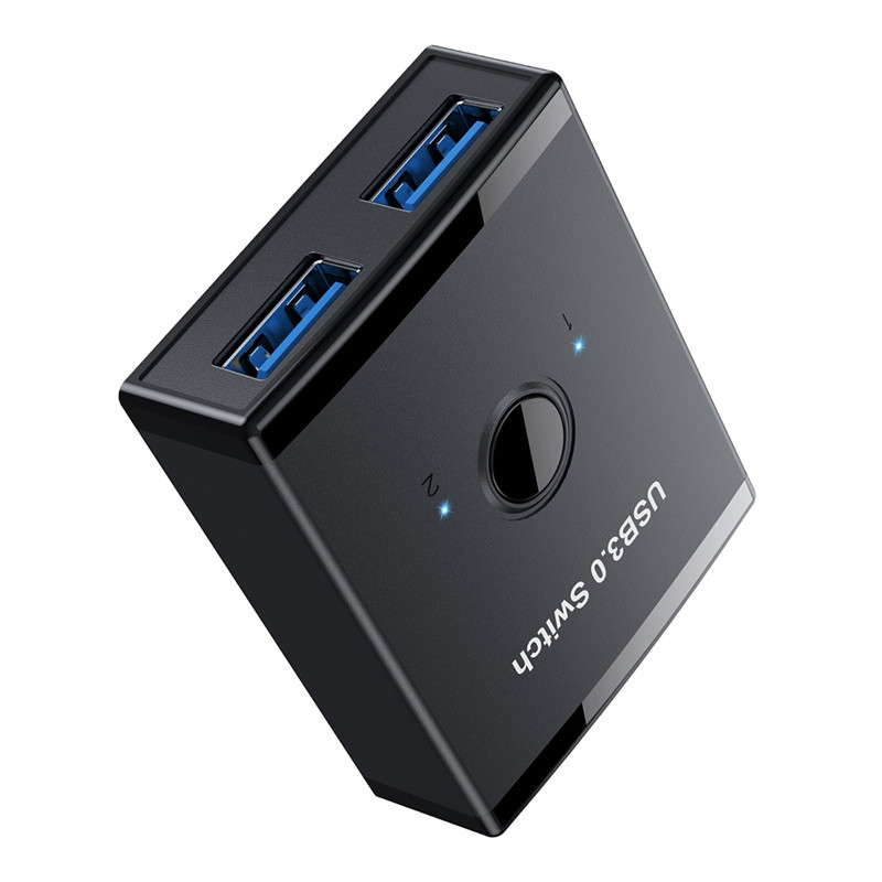 USB jungiklis KVM USB HUB 3.0 perjungiklio parinkiklis KVM jungiklis, skirtas kompiuterio klaviatūrai, pelei, spausdintuvui, 1 kompiuterio bendrinimui, 2 įrenginiams USB jungiklis