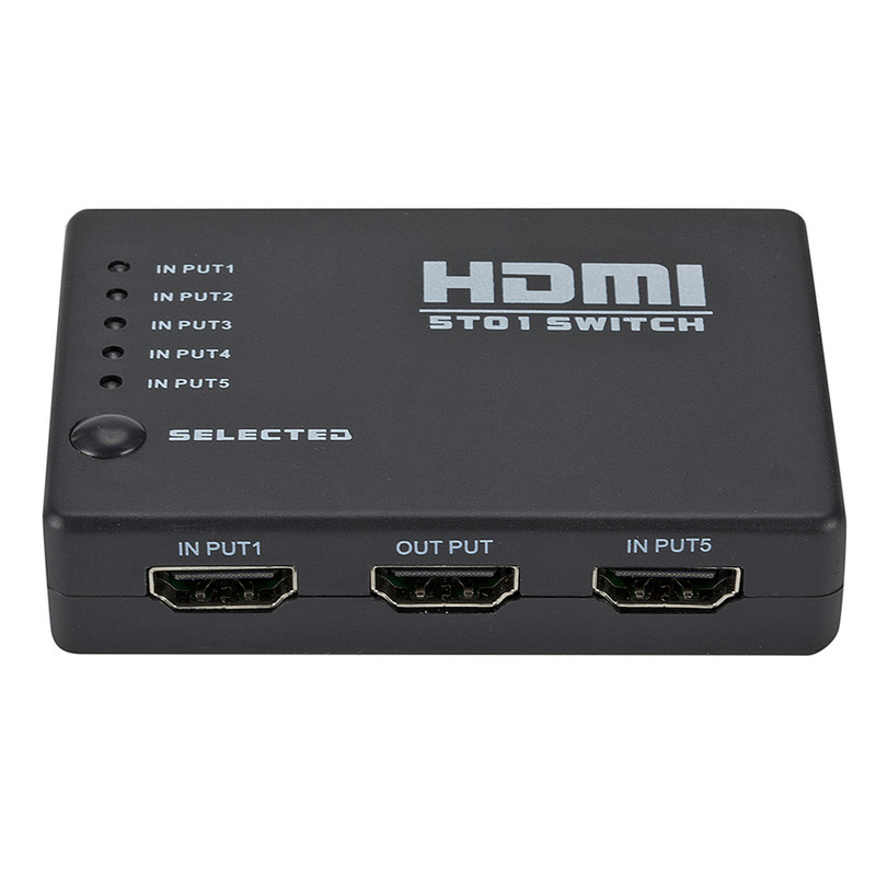 PzzPss HDMI prekidač s 5 priključaka HD 1080P Selector Splitter Hub s IR daljinskim upravljačem za HDTV DVD BOX HDMI Switcher 5 In 1 Out