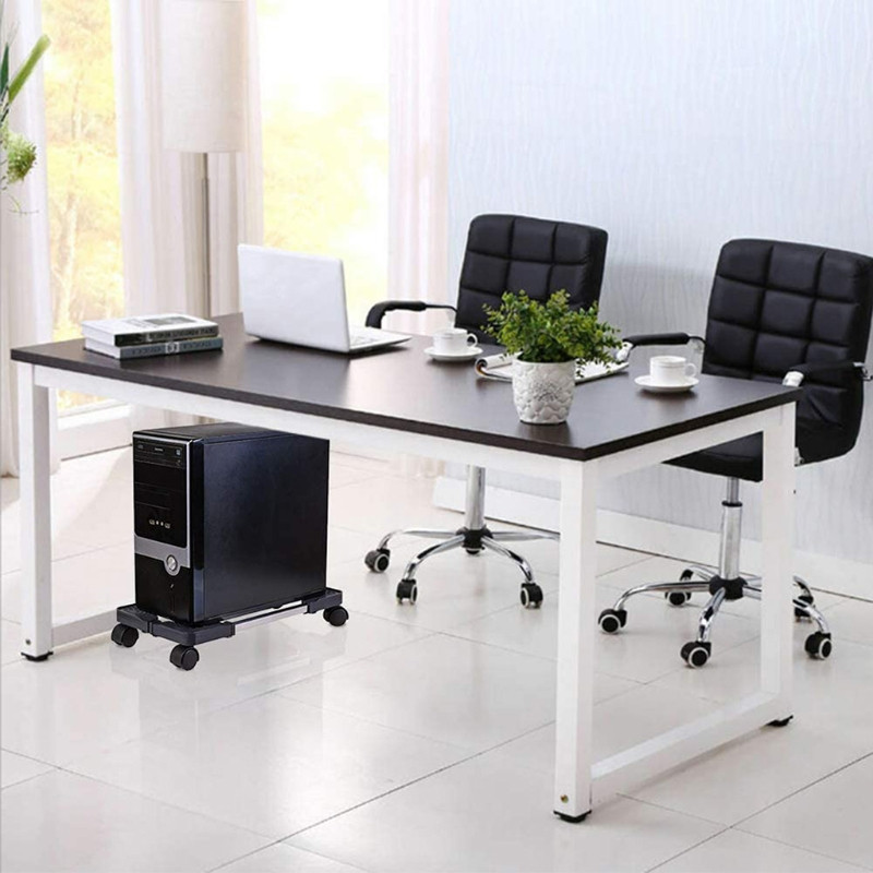 Mobiliojo procesoriaus stovo aušinimo pagrindo važiuoklės laikiklis su fiksuojamu ratuku reguliuojama lentyna Kompiuterio bokšto stalinis stovas